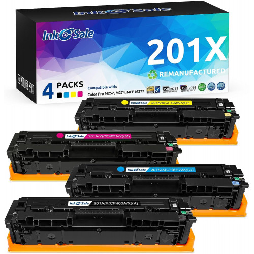 4 Pack HP 201X (CF400X CF401X CF402X CF403X) Compatible Toner Set